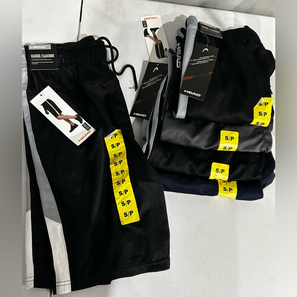 HEAD Men's Black and Gray Athletic Shorts